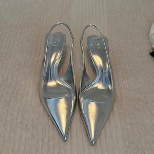 Zara Metallic Kitten Heels